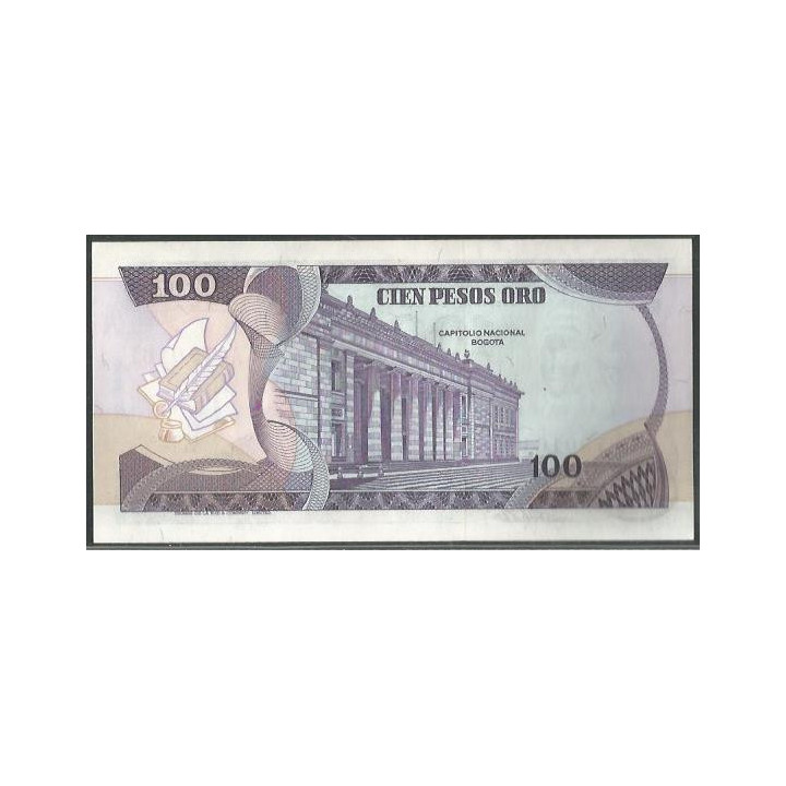 Billete de 100 Pesos 1 Ene 1980 Serie A BGW312 reverso
