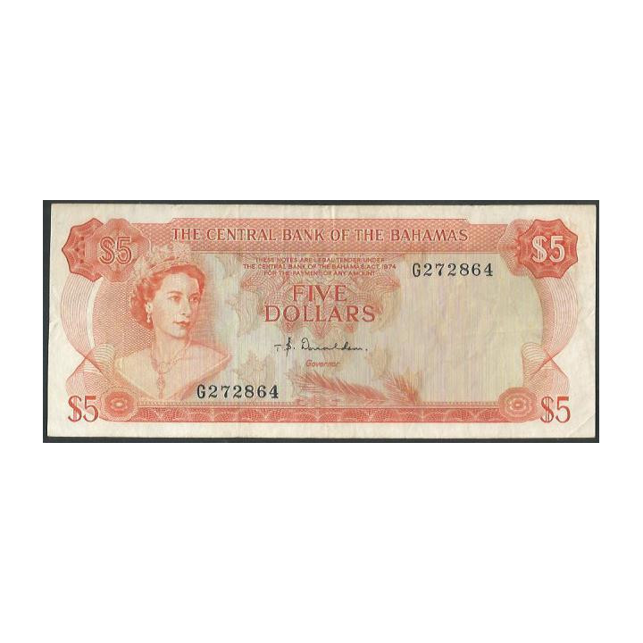 Bahamas 5 Dollars L1974 P37a