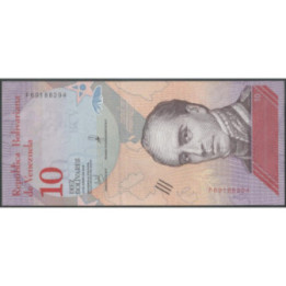 Venezuela 10 Bolivares 15 Ene 2018 F 8 Dig P103