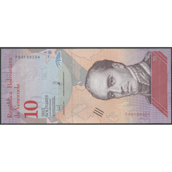 Venezuela 10 Bolivares 15 Ene 2018 F 8 Dig P103