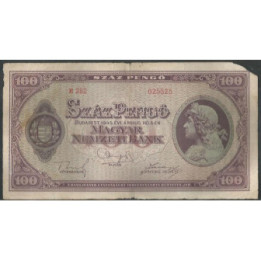 Hungria 100 Pengo 5 Abr 1945 P111b