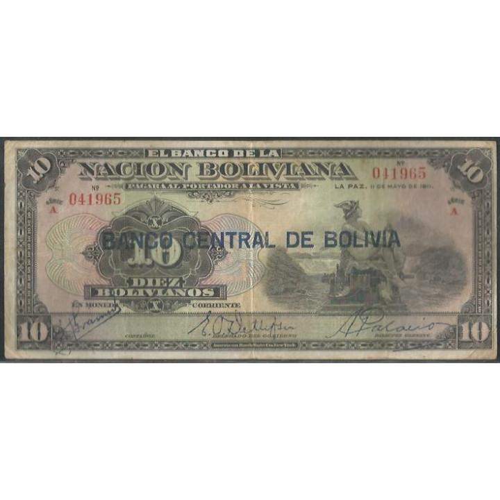Bolivia 10 Bolivianos ND1929 Serie A P114a