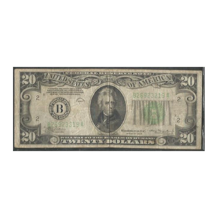 Estados Unidos 20 Dollars 1934 B P431D