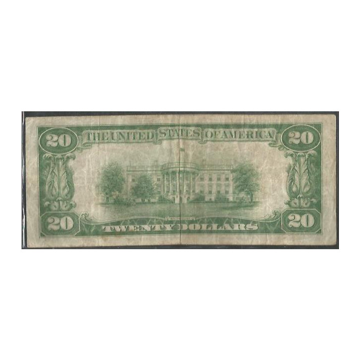 Estados Unidos 20 Dollars 1934 B P431D reverso