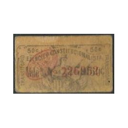 Mexico - Ejercito Constitucional 50 Centavos 1916 Ps989