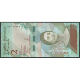 Venezuela 2 Bolivares 15 Ene 2018 E 8 Dig P101