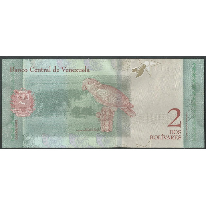 Venezuela 2 Bolivares 15 Ene 2018 E 8 Dig P101 reverso