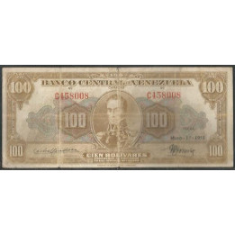 Venezuela 100 Bolivares 17 May 1951 C 6 Dig P34a