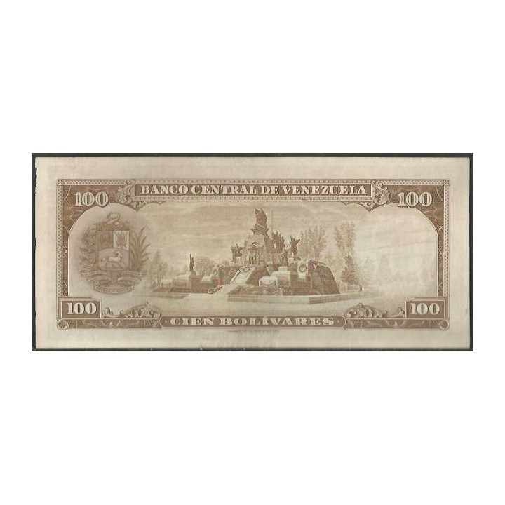 Venezuela 100 Bolivares 24 Oct 1972 D 7 Dig P48i reverso