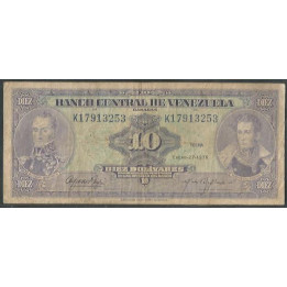 Venezuela 10 Bolivares 27 Ene 1976 K 8 Dig P51e