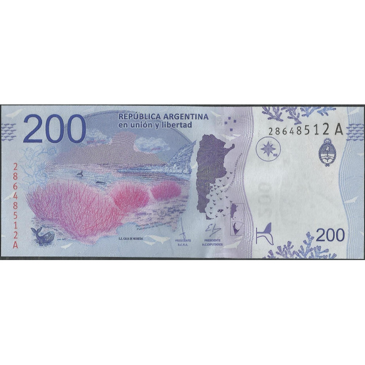 Argentina 200 Pesos ND2016 Serie CC P364a reverso