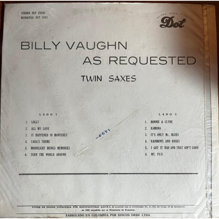 Billy Vaughn - As Requested reverso