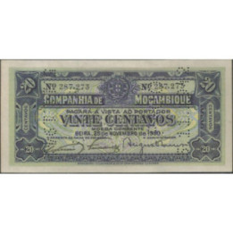 Compañia de Mozambique 20 Centavos 25 Nov 1933 PR29