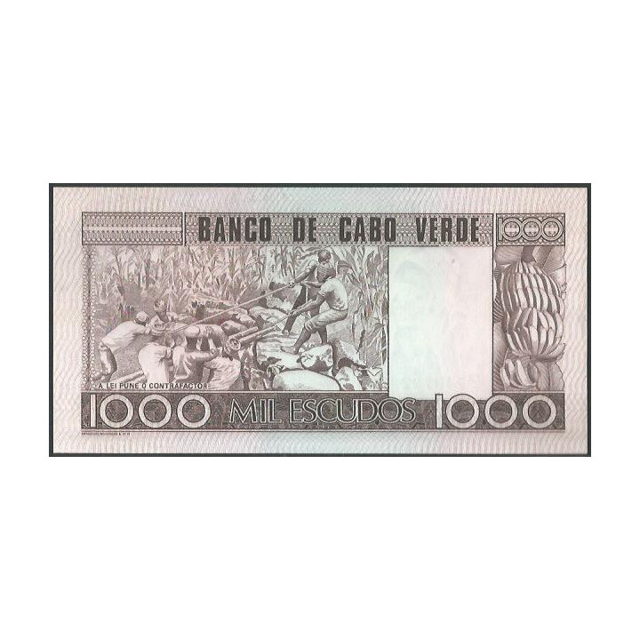 Cabo Verde 1.000 Escudos 20 Ene 1977 P56a reverso