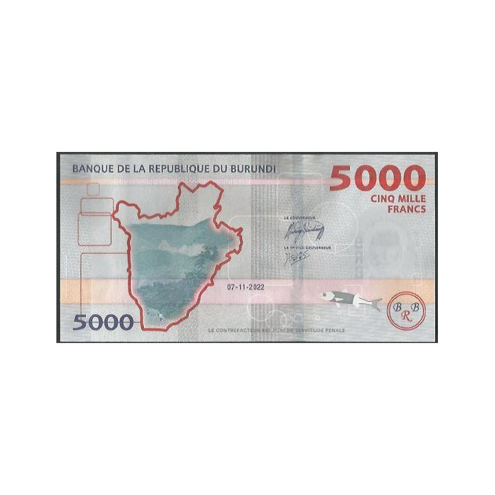 Burundi 5.000 Francs 7 Nov 2022 P58