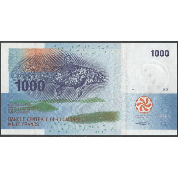 Comoros 1.000 Francs 2005 H P16b reverso
