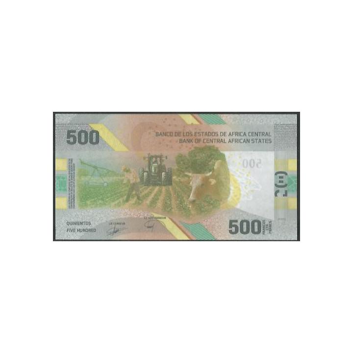 Africa Central 500 Francs 2022 P700 reverso