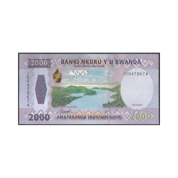 Rwanda 2.000 Francs 28 Jun 2024 P44 reverso