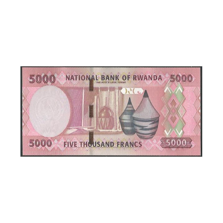 Rwanda 5.000 Francs 28 Jun 2024 P45 reverso