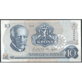 Noruega 10 Kroner 1981 P36c