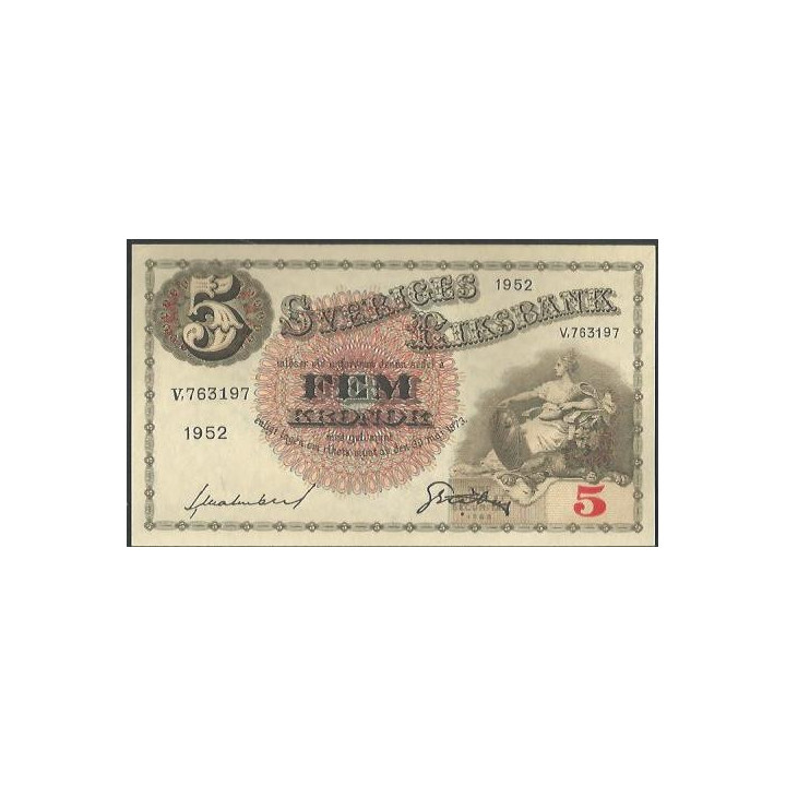Suecia 5 Kronor 1952 P33ai