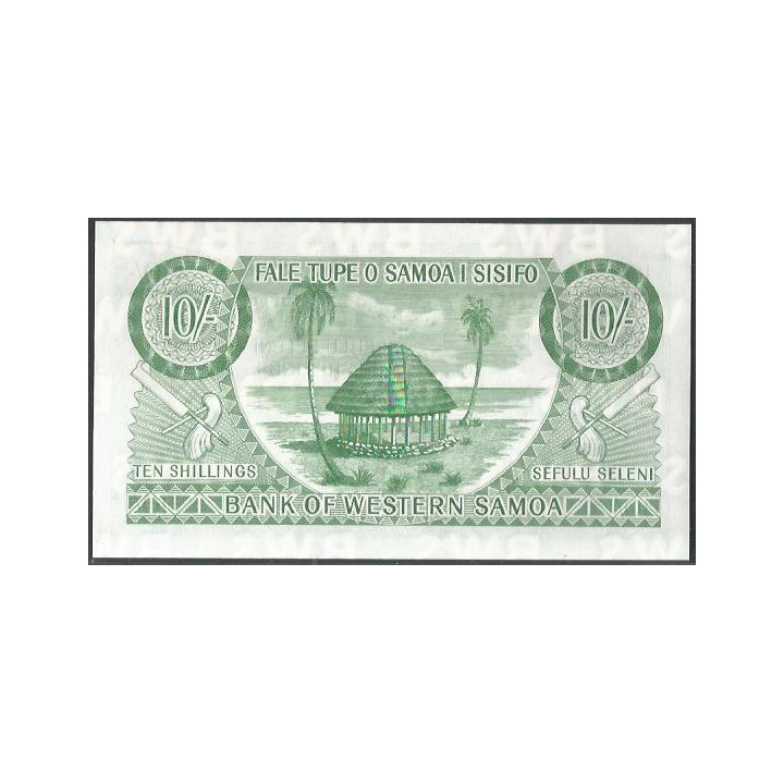 Samoa Occidental 10 Shillings ND2020 P13CS reverso