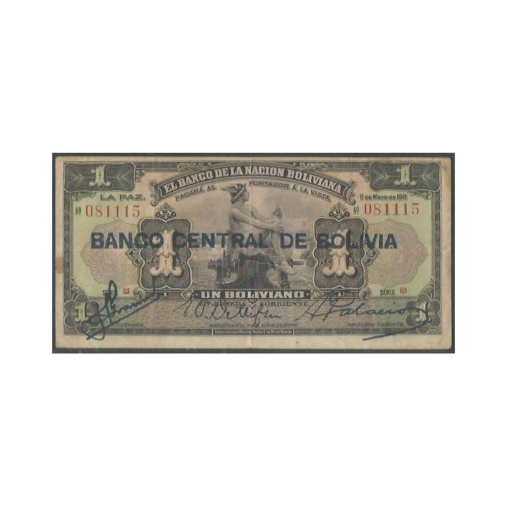 Bolivia 1 Boliviano ND1929 Serie Q1 P112
