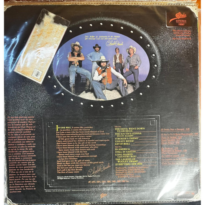 The Charlie Daniels Band - A Decade of Hits reverso