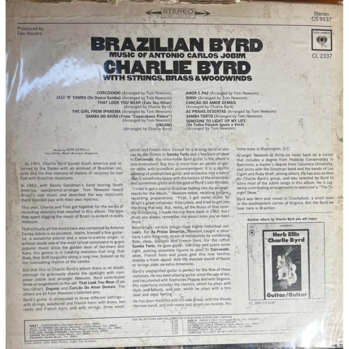 Brazilian Bryd - Charlie Byrd Music of Antonio Jobim reverso