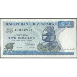 Zimbabwe 2 Dollars 1983 P1b