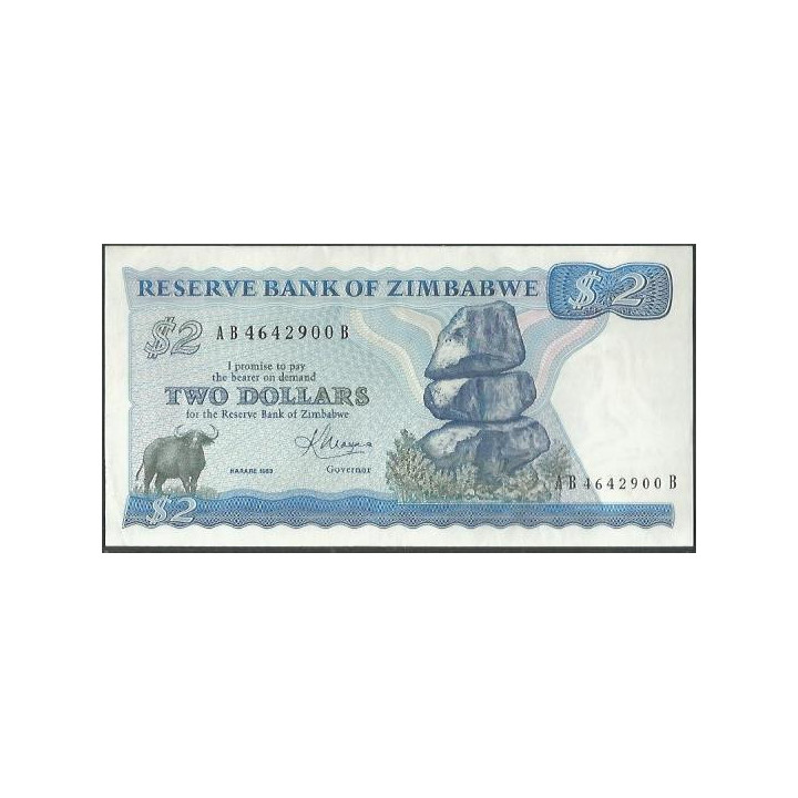 Zimbabwe 2 Dollars 1983 P1b