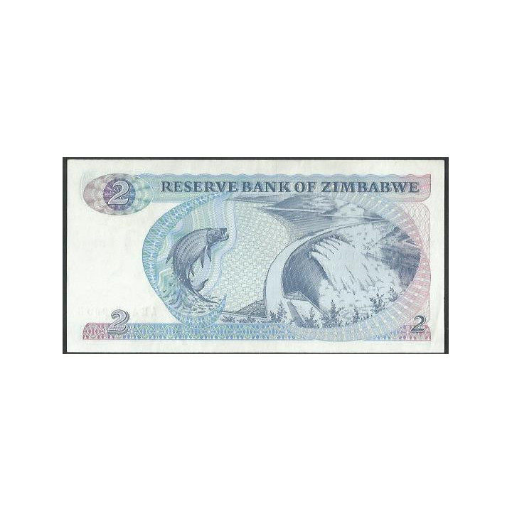Zimbabwe 2 Dollars 1983 P1b reverso