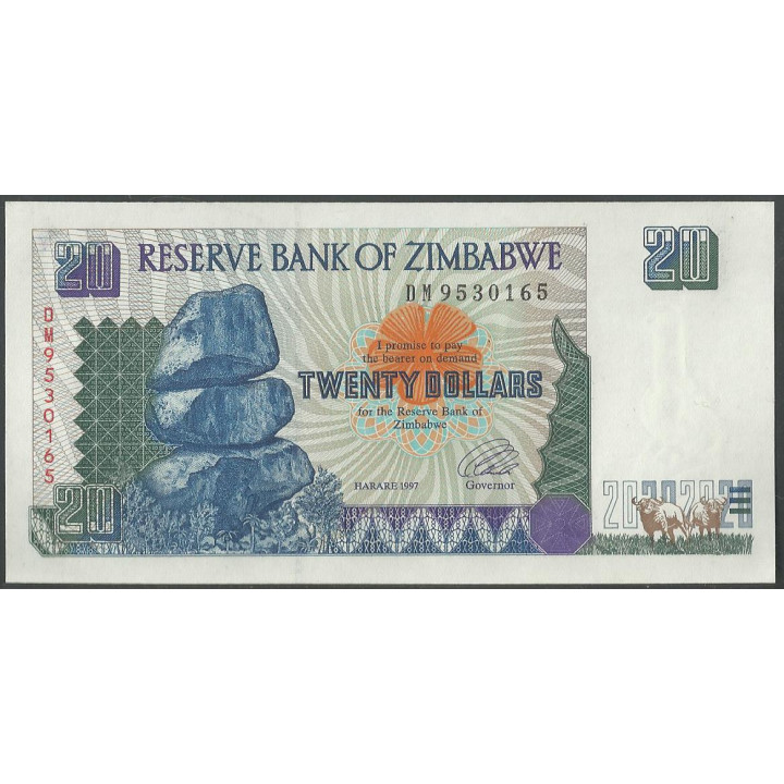 Zimbabwe 20 Dollars 1997 P7a