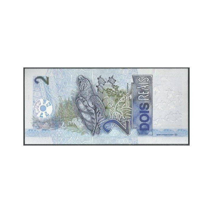 Brasil 2 Reales ND2001- Firma 39 A P249a reverso