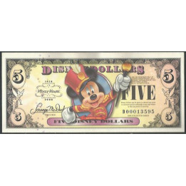 Disney 5 Dollars 2008 Mickey Mouse 80 años