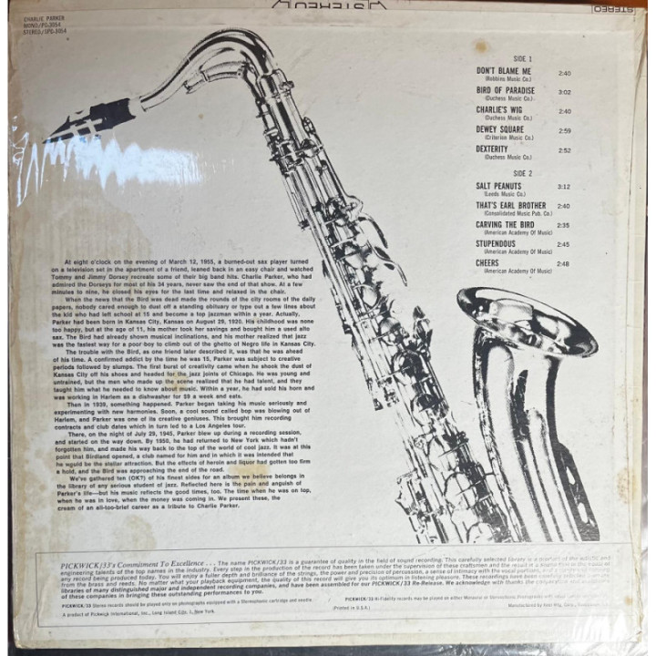 Charlie Parker / Yardbird reverso