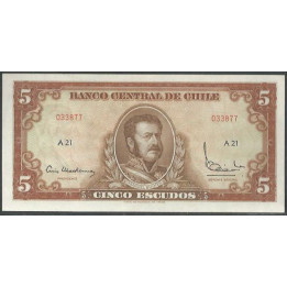 Chile 5 Escudos ND Serie A P137a