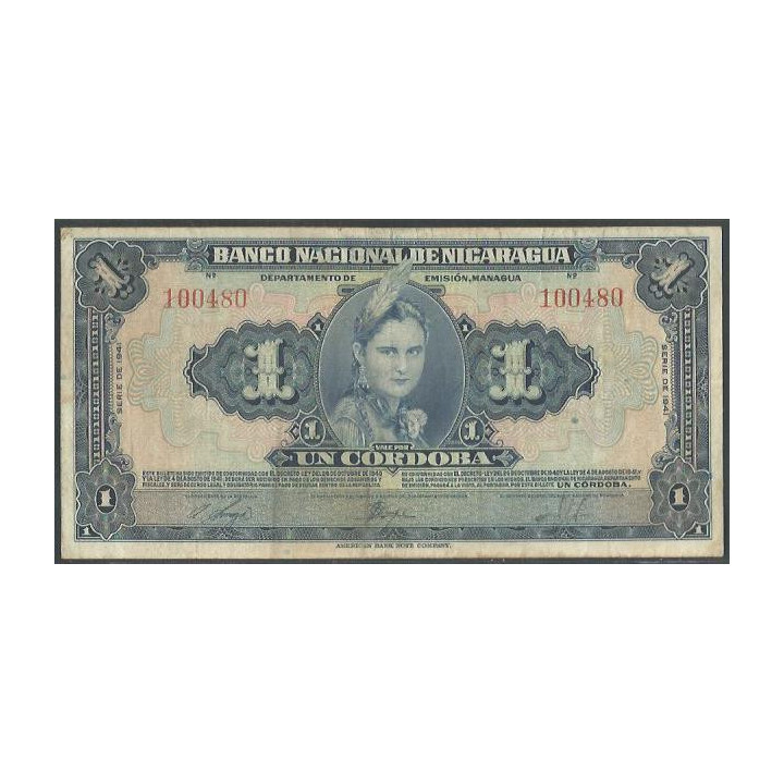 Nicaragua 1 Cordoba 1941 P90a