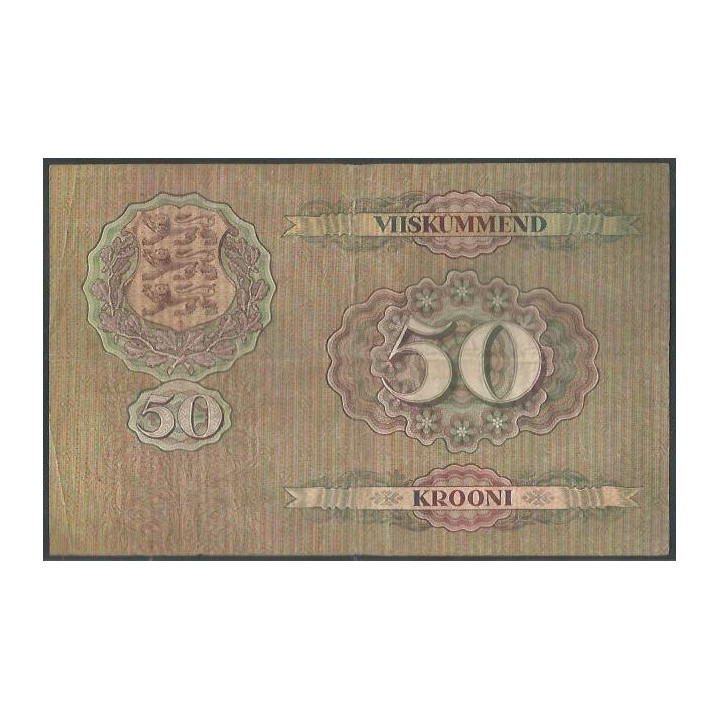 Estonia 50 Krooni 1929 P65a reverso