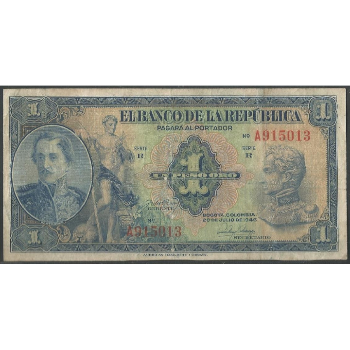 Billete de 1 Peso 20 Jul 1946 RA 6 Dig BGW029