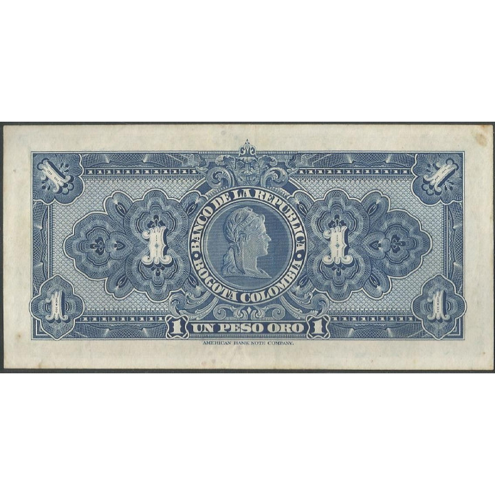 Billete de 1 Peso 1 ene 1954 BGW044 reverso