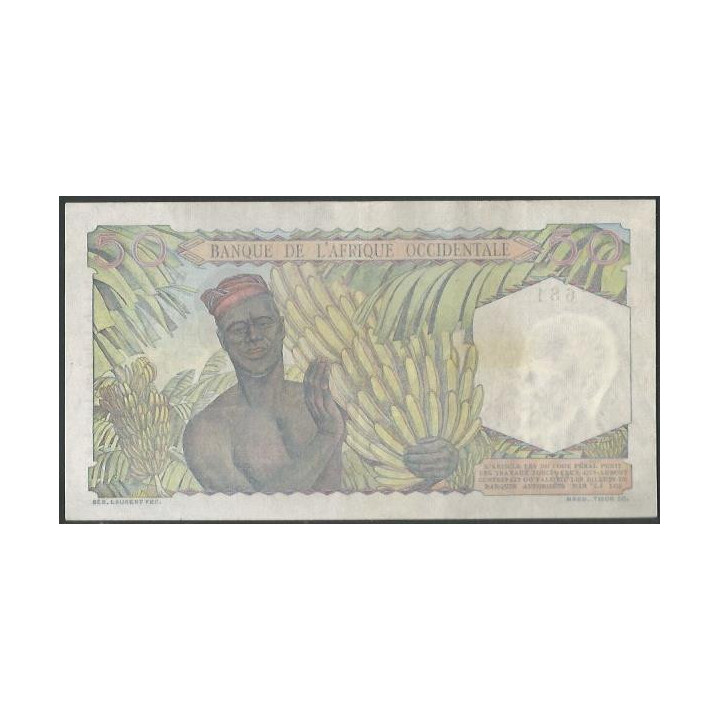 Africa Occidental Francesa 50 Francs 27 Sep 1944 P39 reverso