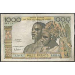 Costa de Marfil 1.000 Francs ND1965 P103Ag