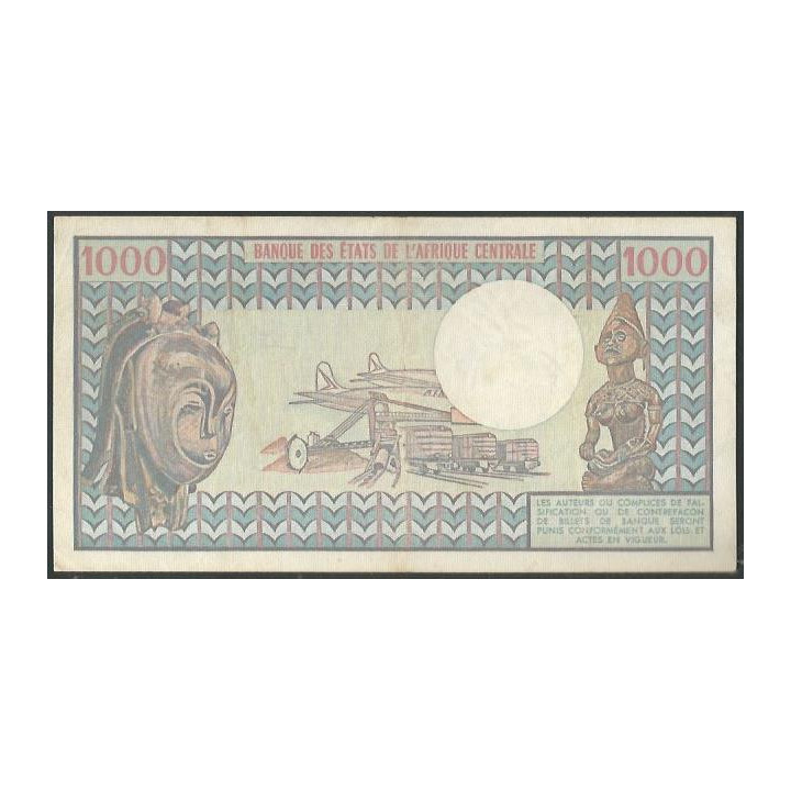 Camerun 1.000 Francs 1 Ene 1982 P16d reverso