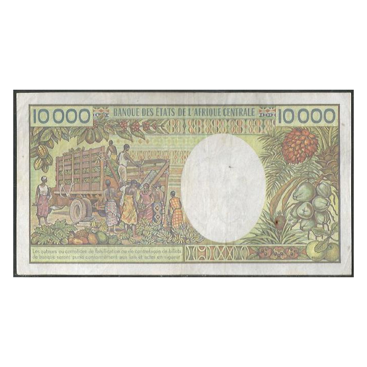 Camerun 10.000 Francs ND1984-90 P23 reverso