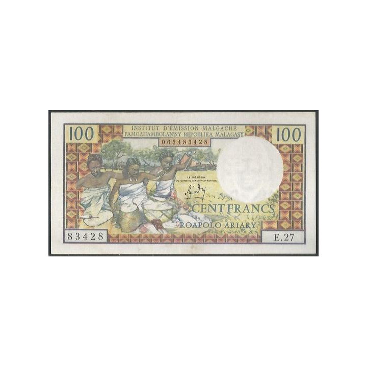 Madagascar 100 Francs ND1966 P57a