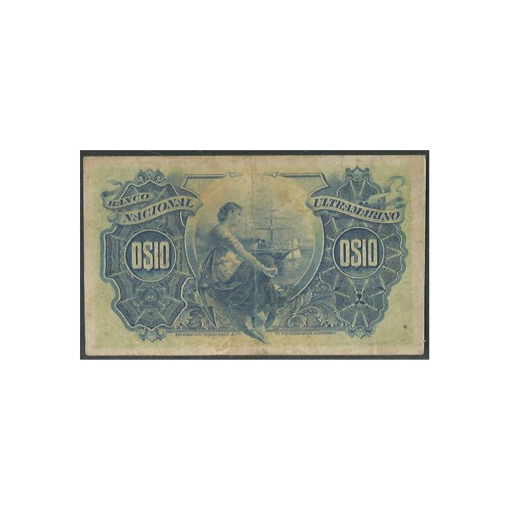 Mozambique 10 Centavos 5 Nov 1914 P53 reverso