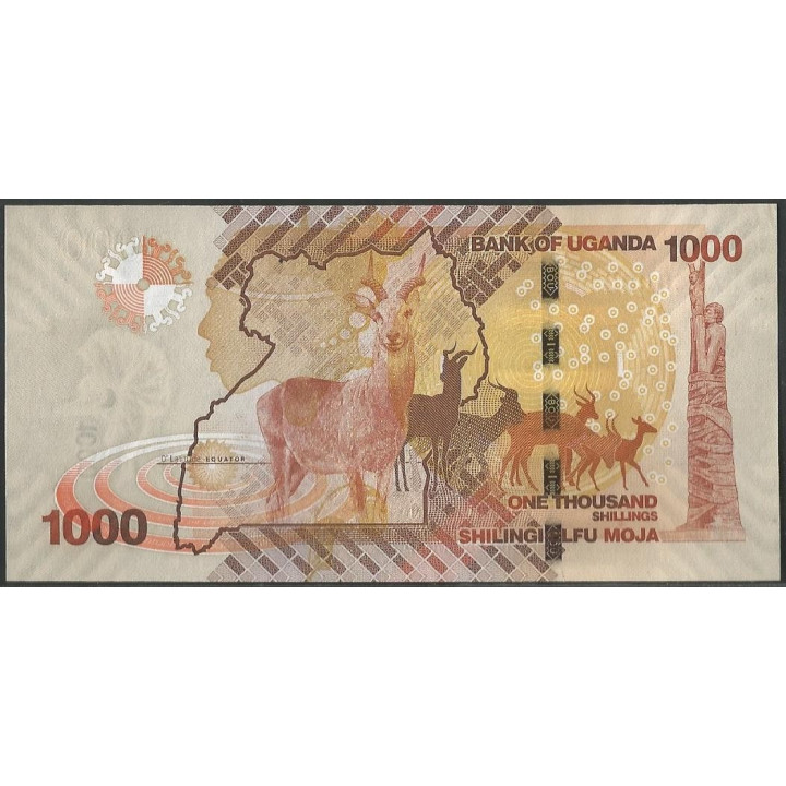 Uganda 1.000 Shillings 2010 P49a reverso