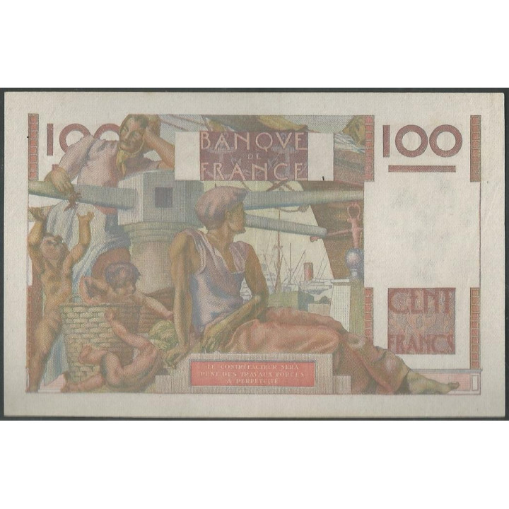 Francia 100 Francs 16 Nov 1950 P128c reverso