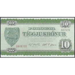 Islas Faroe 10 Kronur L1974 (74) P18a